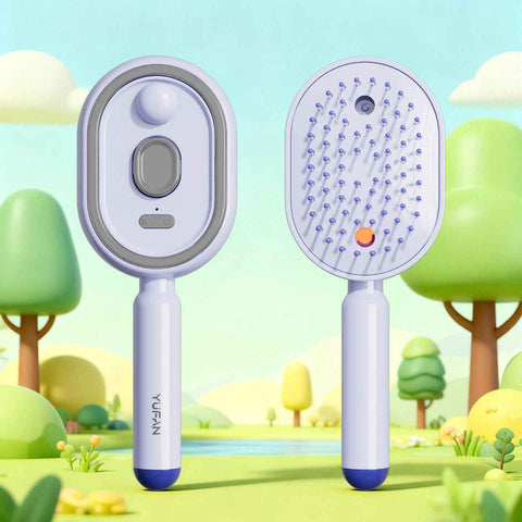 Electric Spray Hair Brush with Essential Oil Diffuser Scalp Massager Antistatic Purple In Australia - Darrahopens