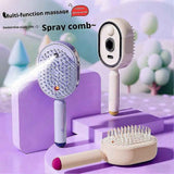 Electric Spray Hair Brush with Essential Oil Diffuser Scalp Massager Antistatic Purple In Australia - Darrahopens