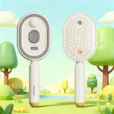Electric Spray Hair Brush with Essential Oil Diffuser Scalp Massager Antistatic White