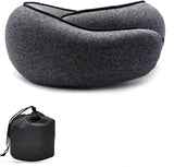 Travel Neck Pillow U-Shaped Memory Cotton for Airplane Sleep and Neck Support Pale Gray and Dark Gray