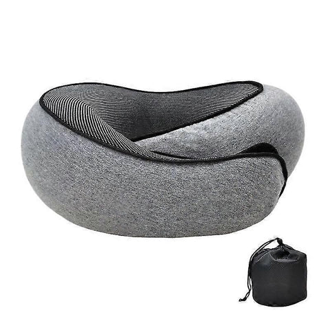 Travel Neck Pillow U-Shaped Memory Cotton for Airplane Sleep and Neck Support Dark Gray
