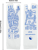 2-Pack Reflexology Massage Socks with Cotton Pressure Point Design and Massage Stick