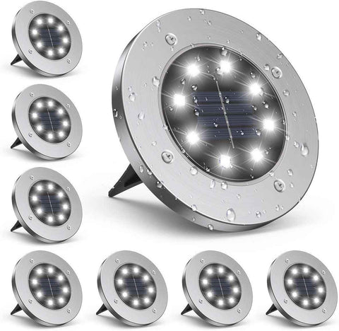8-Pack Solar Garden Lights IP65 Waterproof 6000K Cool White Landscape Lighting In Australia - Darrahopens