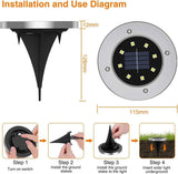 8-Pack Solar Garden Lights IP65 Waterproof 6000K Cool White Landscape Lighting In Australia - Darrahopens