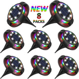 8-Pack Solar Ground Lights 12 LED Waterproof Landscape Path Lights Multicolor In Australia - Darrahopens