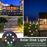 8-Pack Solar Ground Lights 12 LED Waterproof Landscape Path Lights Multicolor In Australia - Darrahopens
