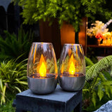 Solar Table Lamp with Flameless Flicker LED Dusk Sensor and IP65 Waterproof for Garden and Camping In Australia - Darrahopens