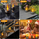 Solar Table Lamp with Flameless Flicker LED Dusk Sensor and IP65 Waterproof for Garden and Camping In Australia - Darrahopens