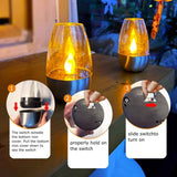 Solar Table Lamp with Flameless Flicker LED Dusk Sensor and IP65 Waterproof for Garden and Camping In Australia - Darrahopens