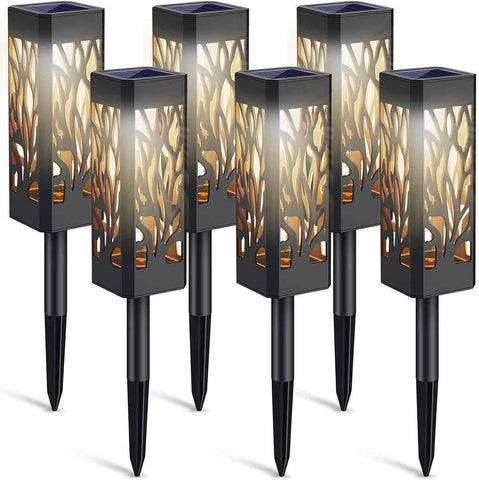 6-Pack Solar Garden Lights Waterproof Warm White LED Outdoor Lights Black Shell In Australia - Darrahopens