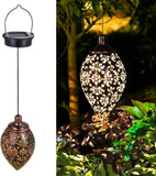 Hanging Solar Lantern LED Moroccan Metal Garden Light Waterproof for Patio and Porch In Australia - Darrahopens