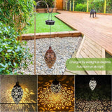 Hanging Solar Lantern LED Moroccan Metal Garden Light Waterproof for Patio and Porch In Australia - Darrahopens
