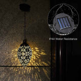 Hanging Solar Lantern LED Moroccan Metal Garden Light Waterproof for Patio and Porch In Australia - Darrahopens