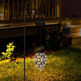 Hanging Solar Lantern LED Moroccan Metal Garden Light Waterproof for Patio and Porch In Australia - Darrahopens