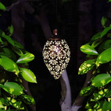 Hanging Solar Lantern LED Moroccan Metal Garden Light Waterproof for Patio and Porch In Australia - Darrahopens