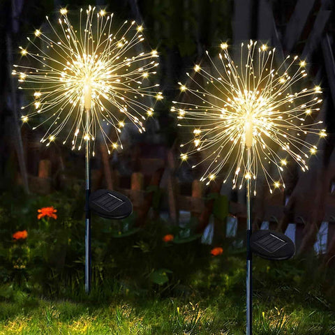 2-Pack 120 LED Solar Firework Garden Lights for Patio and Flower Boxes White In Australia - Darrahopens