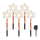 5-Piece Solar Snowflake Garden Lights Waterproof LED for Christmas and Winter Decoration In Australia - Darrahopens