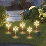 5-Piece Solar Snowflake Garden Lights Waterproof LED for Christmas and Winter Decoration In Australia - Darrahopens