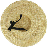 Women's Straw Boater Hat, Wide Brim Flat Top Sun Hat with Chin Strap for Beach Derby, Beige 12cm In Australia - Darrahopens