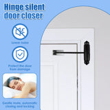 Automatic Door Closer, Double Spring Adjustable Aluminum Alloy Door Closer for Home Office, Black In Australia - Darrahopens