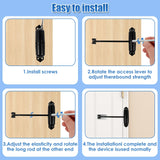 Automatic Door Closer, Double Spring Adjustable Aluminum Alloy Door Closer for Home Office, Black