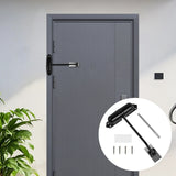 Automatic Door Closer, Double Spring Adjustable Aluminum Alloy Door Closer for Home Office, Black