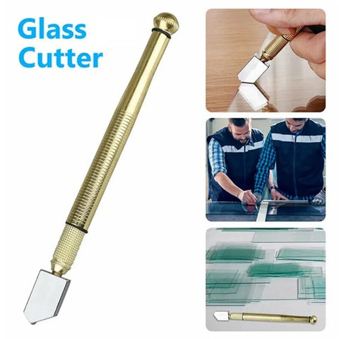 Glass Cutter Tool, Tungsten Carbide Wheel Oil Feed Cutter for Tile Mirror Window Glass, Gold In Australia - Darrahopens
