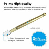 Glass Cutter Tool, Tungsten Carbide Wheel Oil Feed Cutter for Tile Mirror Window Glass, Gold In Australia - Darrahopens