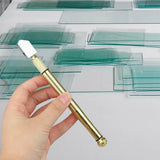 Glass Cutter Tool, Tungsten Carbide Wheel Oil Feed Cutter for Tile Mirror Window Glass, Gold