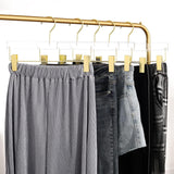 10 Pack Acrylic Pants Hangers, Adjustable Non Slip Clips with Gold Hooks for Closet, Clear Gold In Australia - Darrahopens