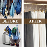 10 Pack Acrylic Pants Hangers, Adjustable Non Slip Clips with Gold Hooks for Closet, Clear Gold In Australia - Darrahopens
