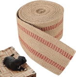 Jute Webbing Tape Roll, Natural Burlap Upholstery Strap for Chair Repair, Red Stitch 3.5 In x 5M In Australia - Darrahopens