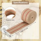 Jute Webbing Tape Roll, Natural Burlap Upholstery Strap for Chair Repair, Red Stitch 3.5 In x 5M