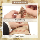 Jute Webbing Tape Roll, Natural Burlap Upholstery Strap for Chair Repair, Red Stitch 3.5 In x 5M