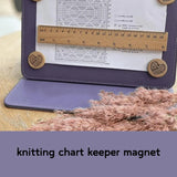 Magnetic Knitting Pattern Holder, Foldable PU Leather Chart Keeper with Magnetic Ruler, Purple In Australia - Darrahopens