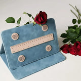 Magnetic Knitting Pattern Holder, Foldable PU Leather Chart Keeper with Magnetic Ruler, Purple In Australia - Darrahopens