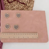 Magnetic Knitting Pattern Holder, Foldable PU Leather Chart Keeper with Magnetic Ruler, Purple