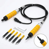 Electric Wood Carving Chisel Set, High Speed Power Chisel with 5 Knives for DIY Woodworking
