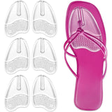 3 Pairs Gel Metatarsal Pads for Flip Flops, Washable Ball of Foot Cushions for Thong Sandals