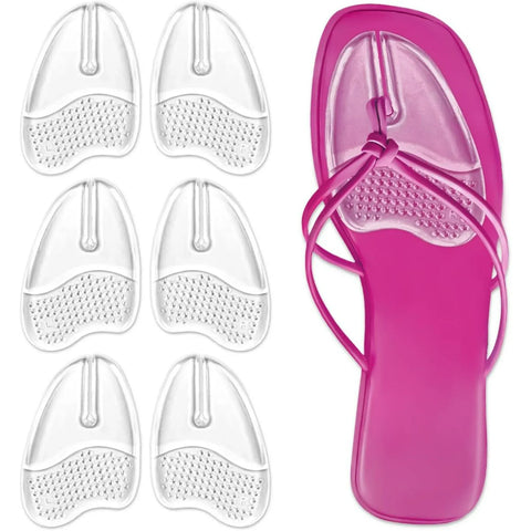 3 Pairs Gel Metatarsal Pads for Flip Flops, Washable Ball of Foot Cushions for Thong Sandals