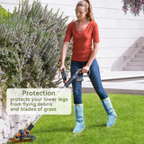 Weed Eater Leg Gaiters, Cowhide Adjustable Breathable Shin Guards for Yard Trimming, Blue In Australia - Darrahopens