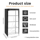Wire Shelving Unit Cover, Waterproof Dustproof 210D Zipper Rack Cover, Black 36 x 18 x 72 In