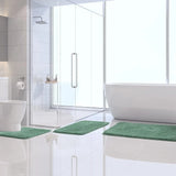 3 Piece Bathroom Rug Set, Soft Microfiber Absorbent Non Slip Bath Mats for Toilet Tub, Sage Green