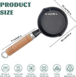 Mini Cast Iron Skillet, 4 Inch Non Stick Frying Pan with Wooden Handle for Stove Camping, Black In Australia - Darrahopens