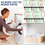 100 Pcs Sock Clips for Laundry, Adjustable Sock Holder Organizer for Washer Dryer, 5 Colors