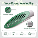 2 Pack 4 Inch Angled Drain Grates, PVC PE Yard Drain Emitters for Gutters Lawn Drainage, Green