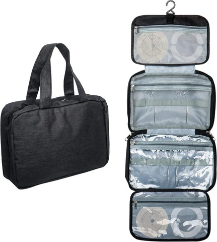 Ostomy Travel Bag Organizer, Waterproof 4 Compartment Hanging Pouch for Colostomy Supplies, Black In Australia - Darrahopens
