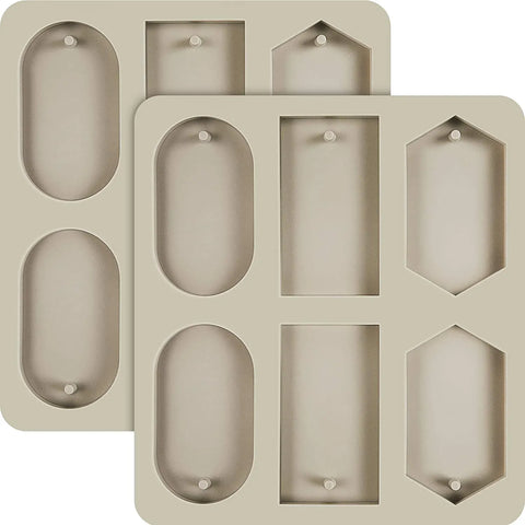 2 Pcs Silicone Resin Molds, 12 Cavity Non Stick Casting Molds with Holes for Keychains Jewelry In Australia - Darrahopens