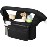 Universal Stroller Organizer, Insulated Cup Holders Detachable Phone Bag Large Storage, Black In Australia - Darrahopens