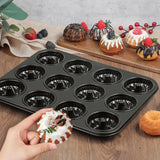 2 Pack Mini Fluted Cake Pan Set, 12 Cup Nonstick Carbon Steel Mold for Mini Cakes Muffins In Australia - Darrahopens